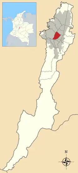 Location of the locality in the Capital District of Bogotá