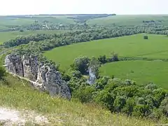 View from hills onto Greater Divy