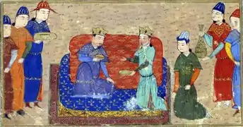 Genghis Khan and Wang Khan, by Rashid al-Din.