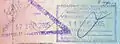 Entry and exit stamps issued at Don Mueang International Airport in a Thai passport