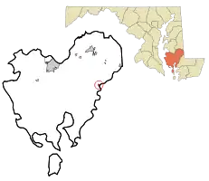 Location of Vienna, Maryland