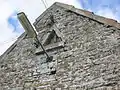Triangular owl hole at Roughwood Farm, Scotland.