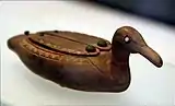 Duck-shaped box; 16th–11th&nbsp;century&nbsp;BC; wood and ivory; Louvre