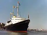 The Duke's personal standard flying on the Royal Yacht Britannia, 1982