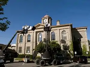 Town Hall during filming, c. 1849