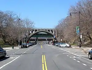 North end approaching the Henry Hudson Parkway