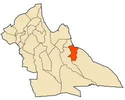 Map of Laghouat Province highlighting Ksar El Hirane