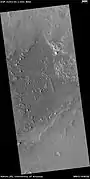 Dikes in Arabia, as seen by HiRISE, under the HiWish program. These straight features may indicate where valuable ore deposits may be found by future colonists. Scale bar is 500 meters.
