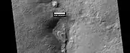 Layered feature probably formed by the erosion of the upper plains unit, as seen by HiRISE under HiWish program.