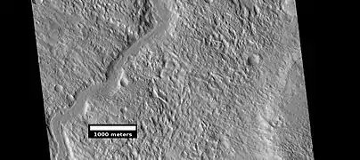 Channel in Acheron Fossae, as seen by HiRISE under HiWish program