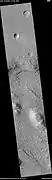 Wide view of layered terrain, as seen by HiRISE under HiWish program. Note: parts of this image are enlarged in the next three images.