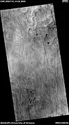 Scalloped topography, as seen by HiRISE under HiWish program  Dust devil tracks are also visible.