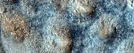 Close, color view of mounds, as seen by HiRISE under HiWish program