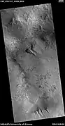 Wide view of gullies, as seen by HiRISE under HiWish program