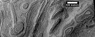 Close view of groups of ridges on Hellas floor, as seen by HiRISE under HiWish program