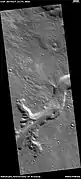 Channels, as seen by HiRISE under HiWish program  The ends of the channels have shapes that suggest they were formed by the process of sapping.