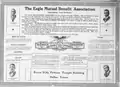 Advertisement for insurance company at the Knights of Pythias Temple, 1921