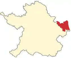 Location of East Meath (Red) within County Meath