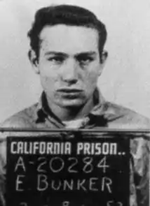 Edward Bunker mugshot taken at a California state prison in 1952