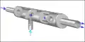 A pressure-actuated valve combined with a one-way check valve acts as a (field-effect) transistor.