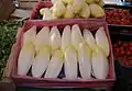 Belgian endives in a market.