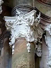 Rococo capital in the Engelszell Abbey from Austria (1754-1764)