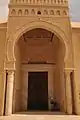 Close view of one of the entrances of the west facade
