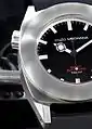 A manually operated helium release valve as used by Enzo Mechana for their entire line of dive watches. Pictured is the EM001 "Sub Hatch"