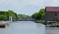A lift bridge over the Erie Canal at Lockport...