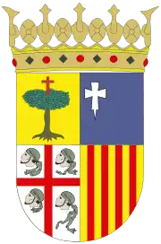 The current coat of arms of Aragon features four heads of Moors.
