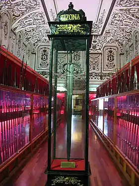 Image 78"Tizona", the sword attributed to El Cid, on exhibit in the Army Museum of Madrid (from List of mythological objects)