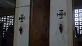 Posts inside the church