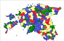 Image 11This is the divide of the different political parties in Estonia where in the 2013 elections, over 133,000 people (roughly 21.2% of participating voters) voted over the Internet. The 2013 elections  were also the first elections to allow vote verification with mobile devices. (from Politics and technology)