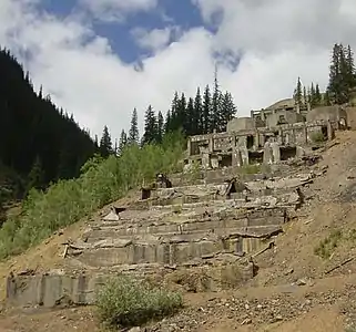 Remains of the old ore mill in Eureka,September 2008