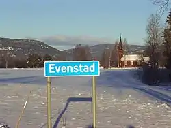 View of the village road sign
