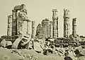 View of the temple's colonnades in the 19th century