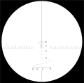 The reticle lay out of a SCROME J8 telescopic sight.