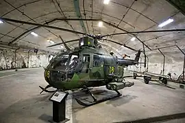 Swedish light anti-tank helicopter 9A (MBB BO 105) with HeliTOW launchers mounted.