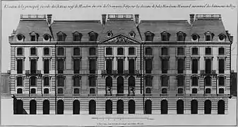 Château-Neuf on the side of the parterre. Mariette, around 1715.