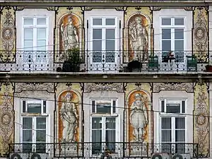 Façade of the Casa do Ferreira das Tabuletas in Lisbon.