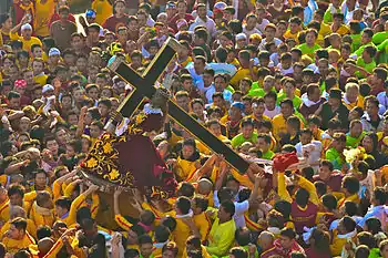 Feast of the Black Nazarene in Quiapo, Manila, held every 9 January.