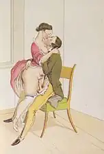Erotic scene. Watercolour. 1910.