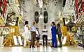 President Obama and his family view Atlantis at OPF-1.