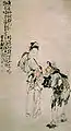 Huang Shen (Chinese: 黃慎, 1687–1772) (one of the Eight Eccentrics of Yangzhou), Firsherman and Fisherwoman, ink on Xuan paper, 18th century, Qing Dynasty, China, collection of the Nanjing Museum.