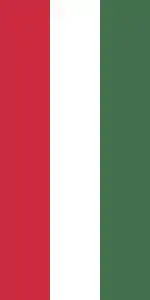 Vertical variation of the flag of Hungary.