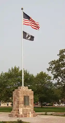 Flags flying on the Garrison Concourse