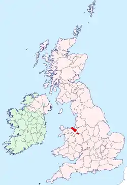 Flintshire shown within the United Kingdom