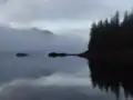 Fog lifting around Clark Islet