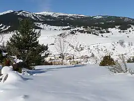 A general view of Fontrabiouse in the snow