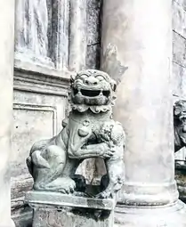 One of the many 450-year old Foo dogs at San Agustin Church (Manila) in the Philippines.
